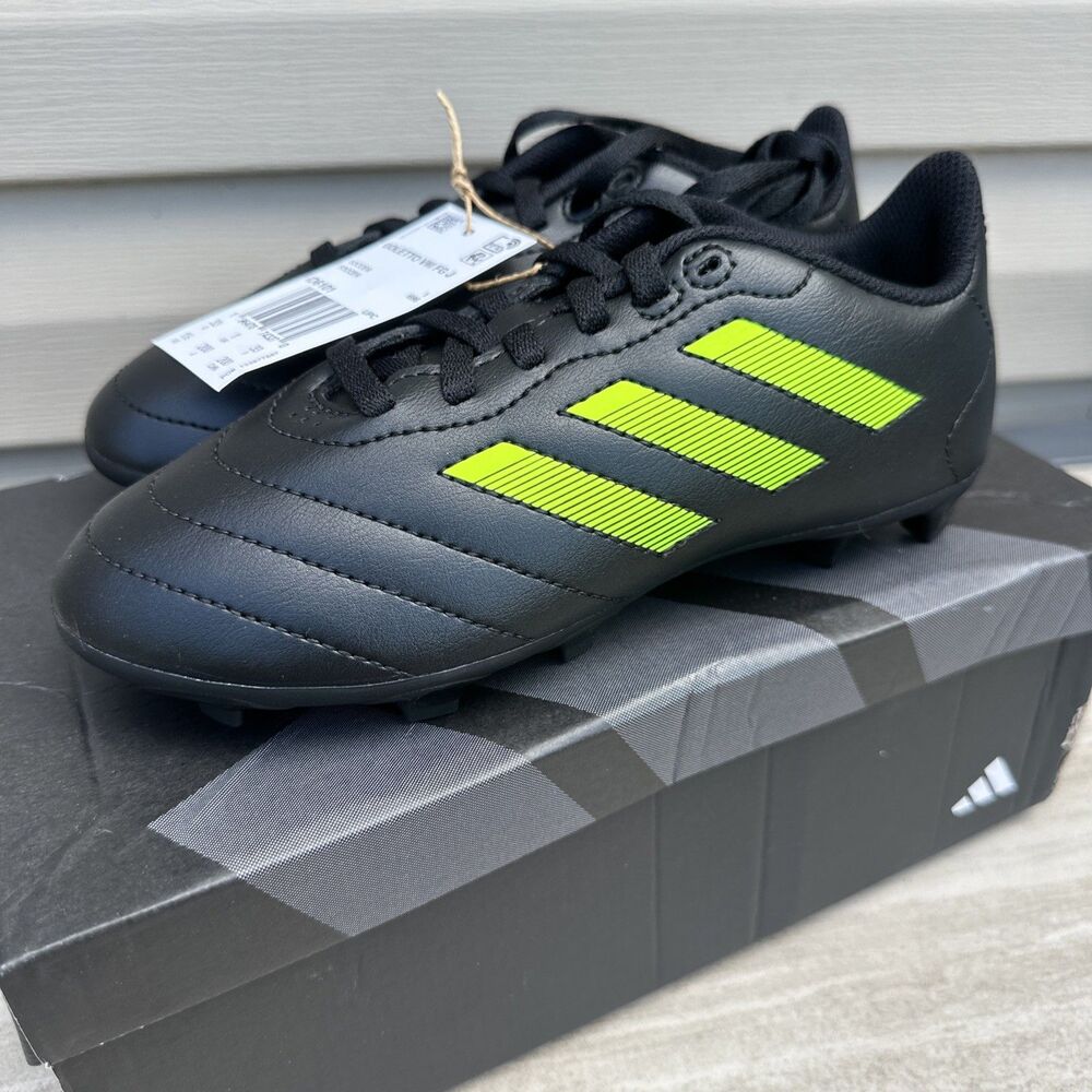 Adidas Goletto VIII FG Black Neon Green ID6101 Soccer Cleats Youth Size 1.5